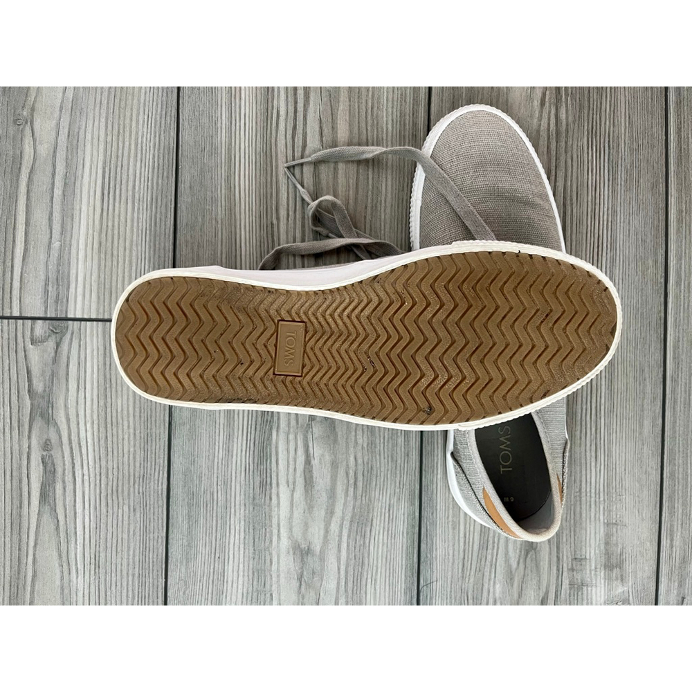 TOMS Men's Grey Canvas Lace Up Sneakers Size 9 - Picture 4 of 4